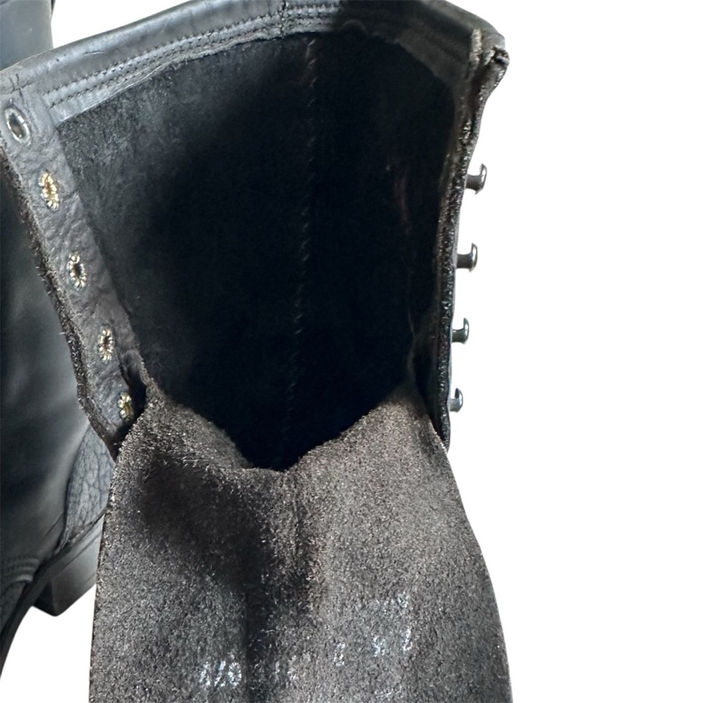 Dark Cowboy Ethel Cain-Style Black REAL Leather Unique Lace-Up Embroidered Boots - Picture 10 of 13